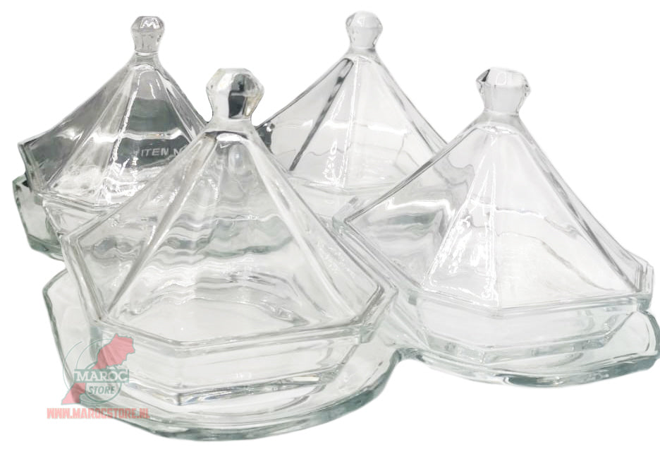 Mini tajines en verre – Lot de 4 – Verre cristal