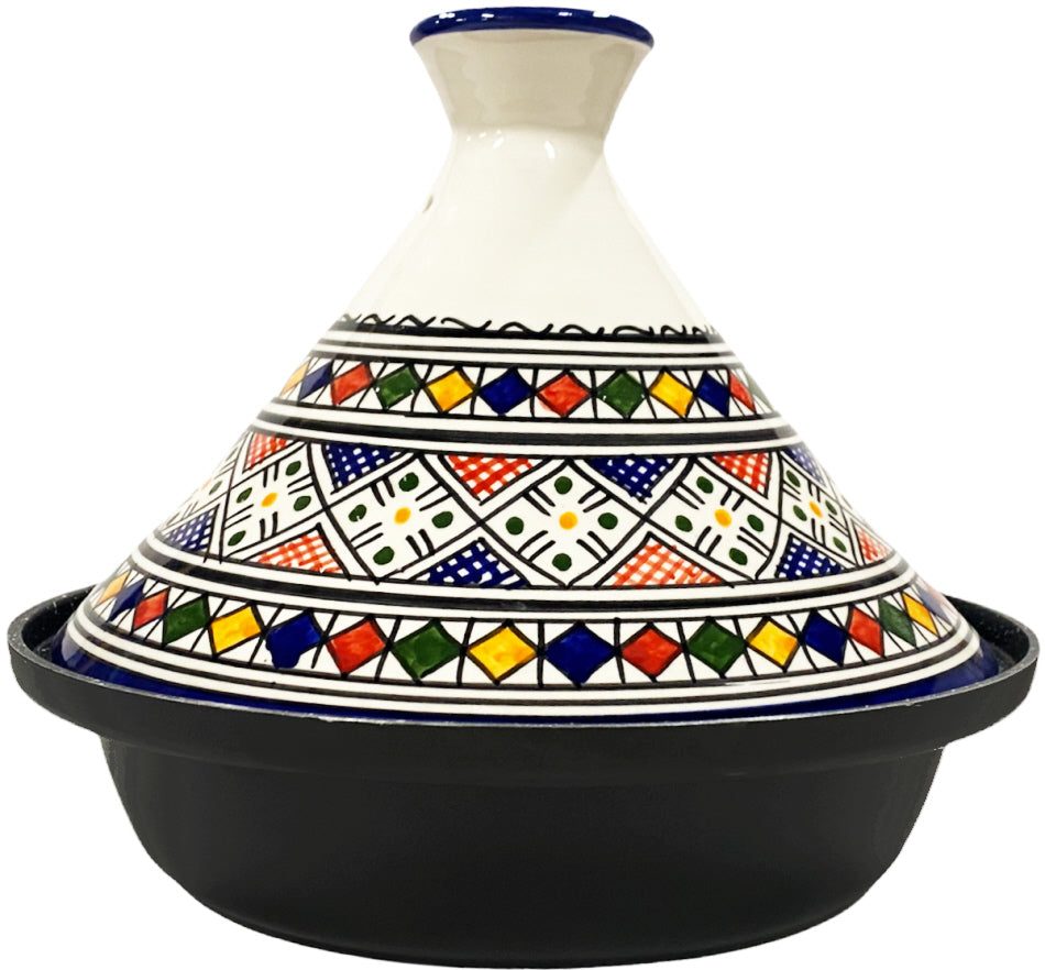 Cuilina tajine Fes Ø 30 cm – inductie tajine met handbeschilderd deksel