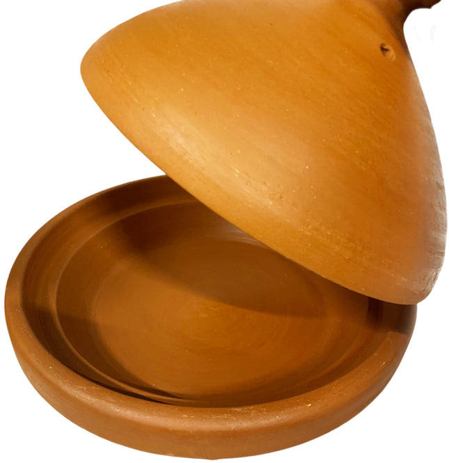 Authentieke Handgemaakte aardewerk tajine Naturel ongeglazuurd-Ø 34 cm