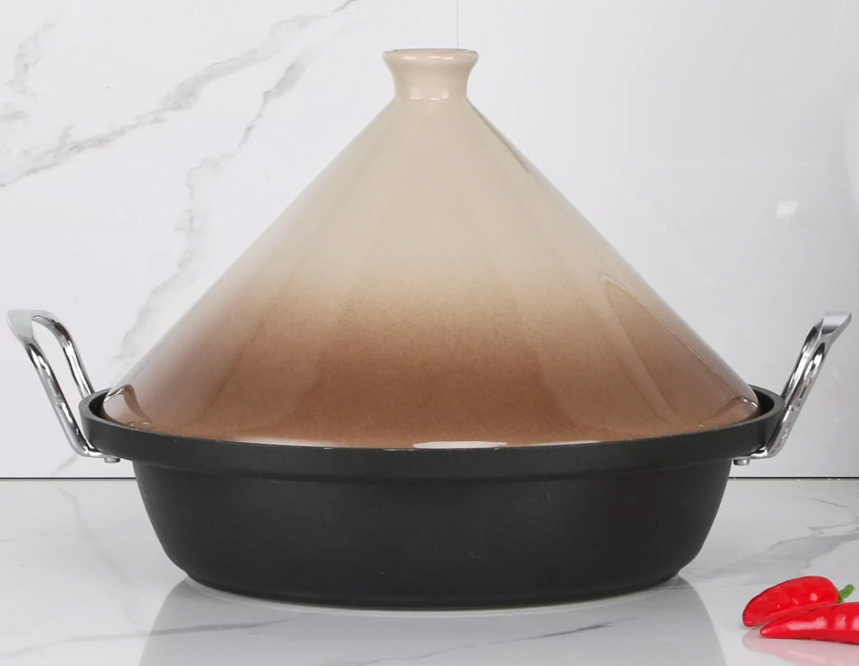 CUILINA | Tajine en fonte d'aluminium induction | Poignées | Convient pour 4-8 personnes - Toutes sources de chaleur | Ø 30cm