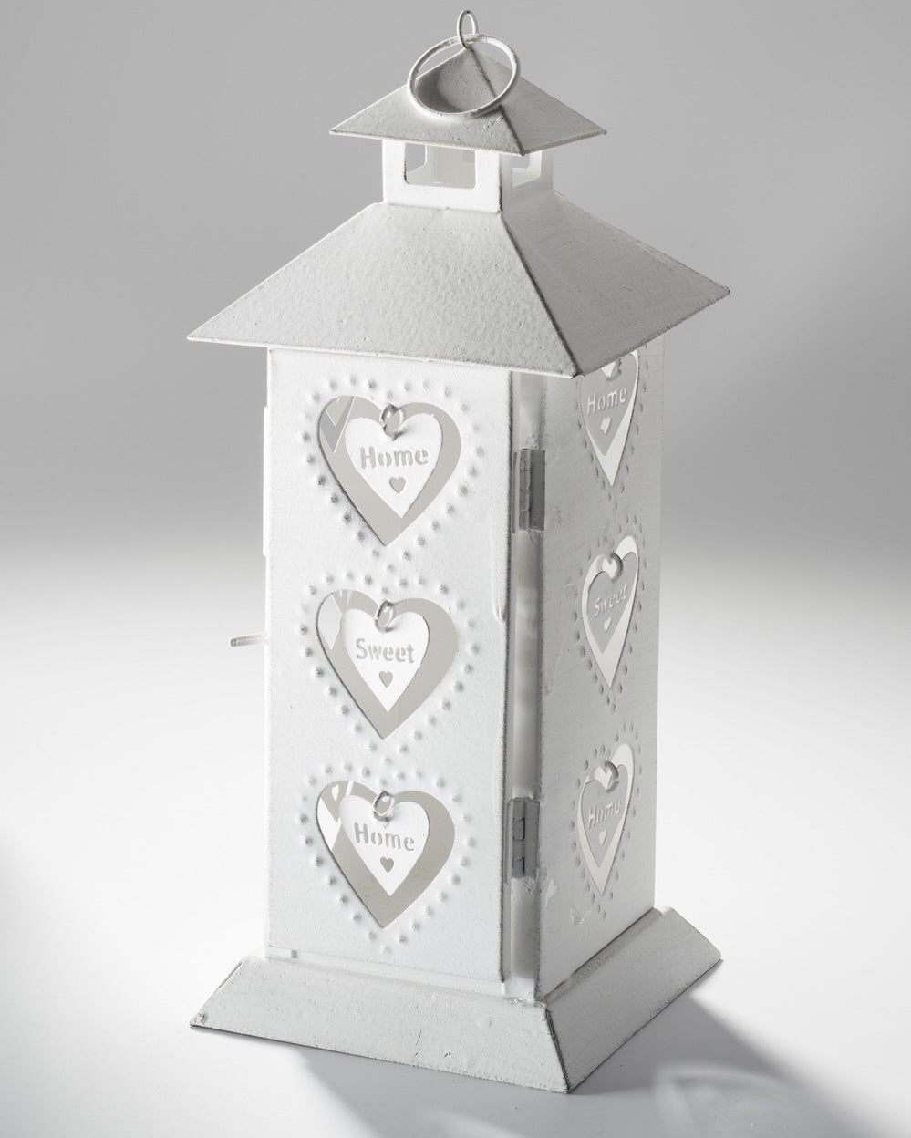 Tall white lantern heart motif