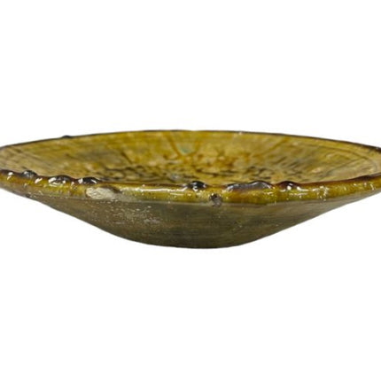 Tamegroute aardewerk bord -okergeel Ø30 cm