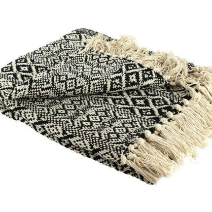 Plaid in berber stijl met franjes 120x150