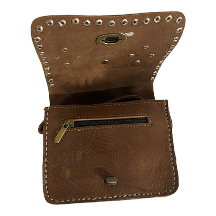 Lederen crossbody tas blue eye