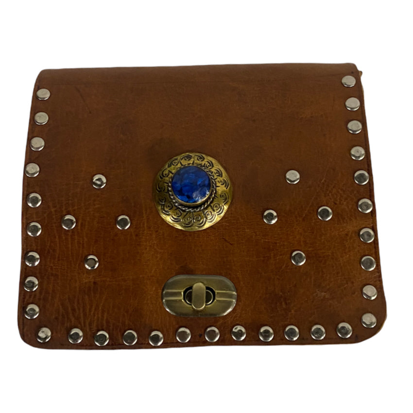 Sac à bandoulière en cuir œil bleu