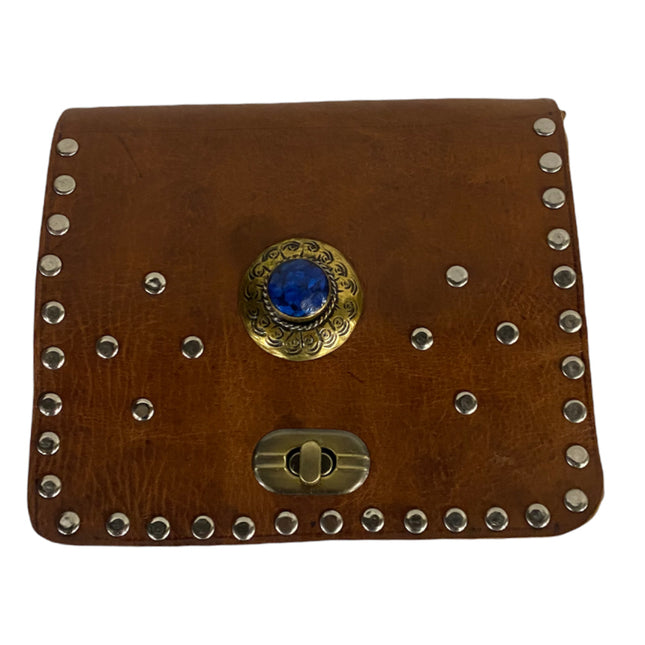 Lederen crossbody tas blue eye