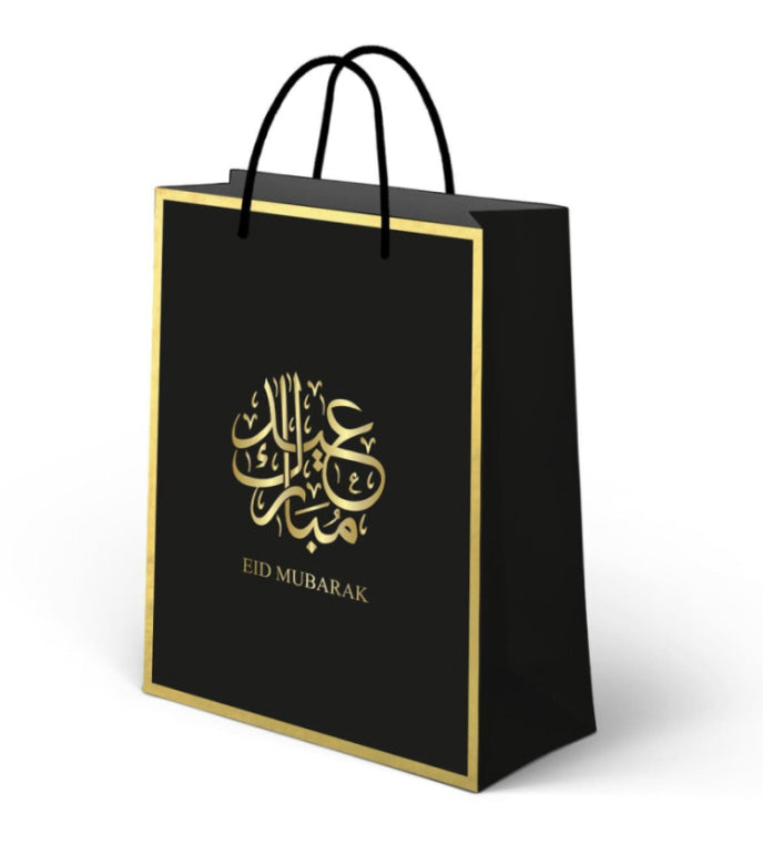 Pochette cadeau Eid Mubarak noir et or