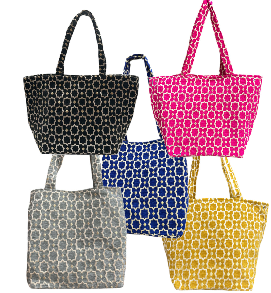 Marokkaanse shopper van fluweel met gouden accenten – medium tote bag – foto 9