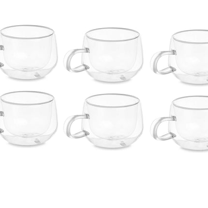 Set van 6 Dubbelwandige Borosilicaat glazen - 160 ml