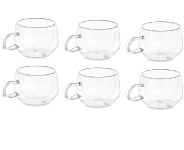 Set van 6 Dubbelwandige Borosilicaat glazen - 160 ml