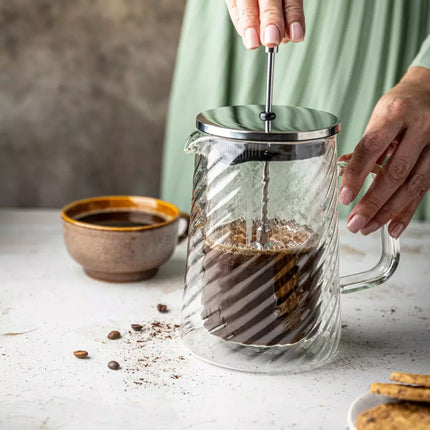 Klausberg Piston Koffie-/Thee Zetter - Glas - 1L