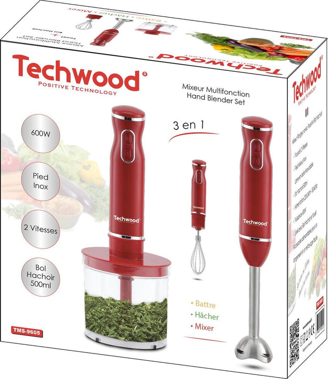 Techwood - Staafmixerset - 3-in-1 - rood