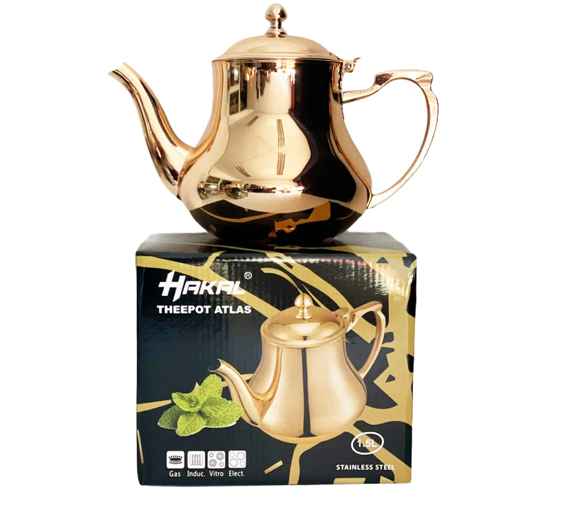 Théière marocaine en acier inoxydable - or
