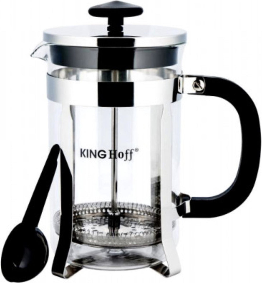 Kinghoff koffie- en theemaker – glazen beker op RVS-voet, 0,35 liter
