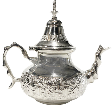 Traditionele Marokkaanse Theepot Zilver - berrad– Handgemaakt in Fes – 1 Liter