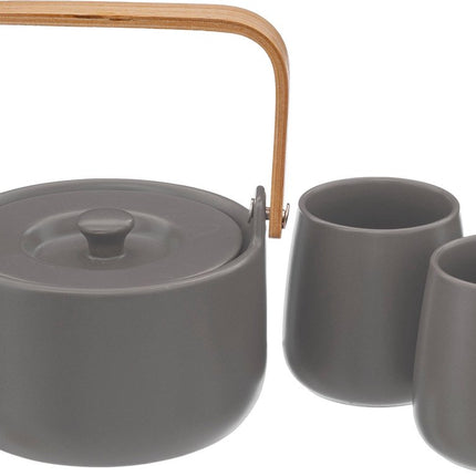 Keramiek Theepot met 2 kopjes - 50cl + 20cl