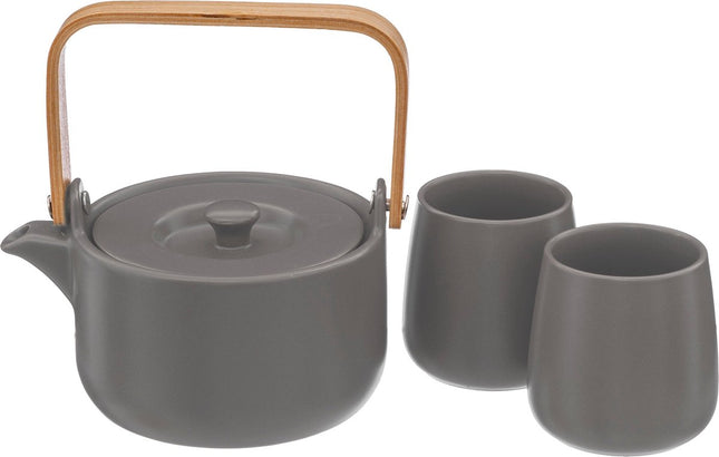 Keramiek Theepot met 2 kopjes - 50cl + 20cl