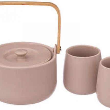 Keramiek Theepot met 2 kopjes - 50cl + 20cl
