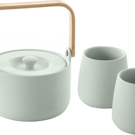 Keramiek Theepot met 2 kopjes - 50cl + 20cl