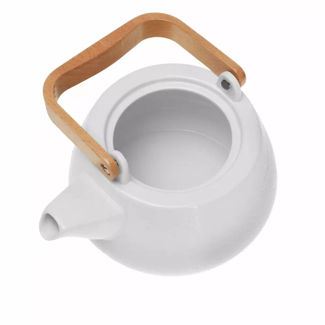 Porcelain Teapot - 1.2 Liters, Elegant Design with Beechwood Handle - Perfect for Tea Lovers