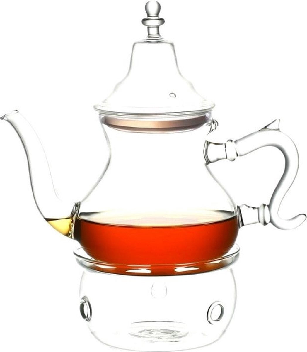 Marokkaanse glazen theepot met warmer – hittebestendig, 0,6 tot 1,5 liter – foto 5