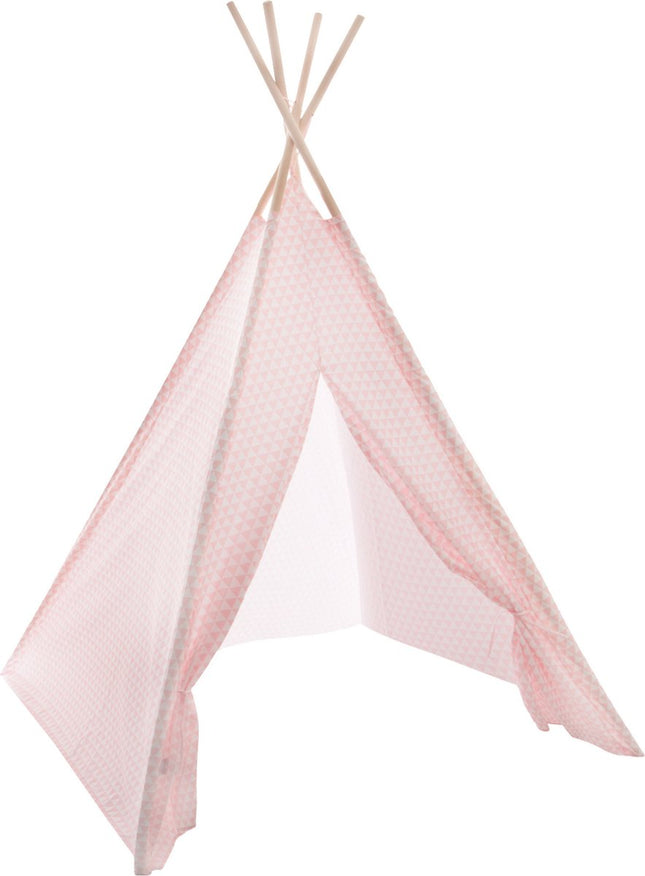 Tipi speeltent voor kinderen - 120 x 120 x 160 cm - roze - wigwam