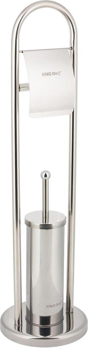 Kinghoff brosse de toilette et porte-papier - Acier inoxydable