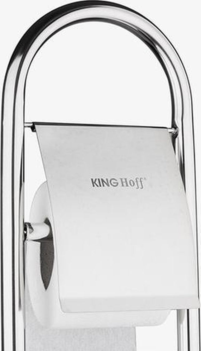 Kinghoff toilet borstel & papier houder - RVS