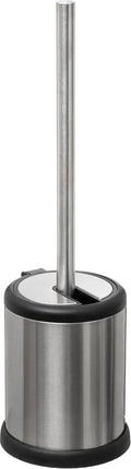 WC-/toiletborstel met houder rond RVS met klep deksel 39 cm