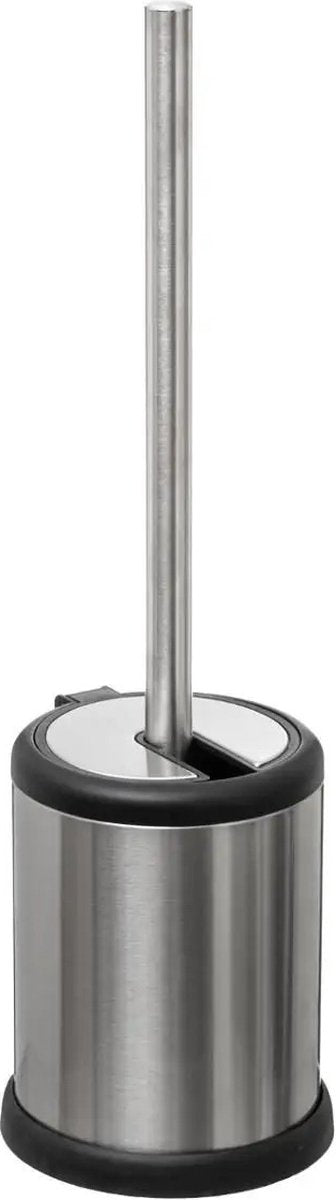 5Five toiletborstel met houder rond – RVS met klepdeksel, 39 cm