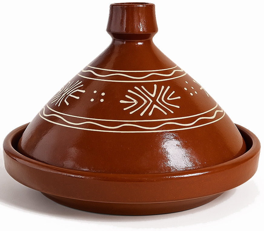 Traditionele Marokkaanse tajine van aardewerk – handgemaakt, Ø 30 of 35 cm – foto 2