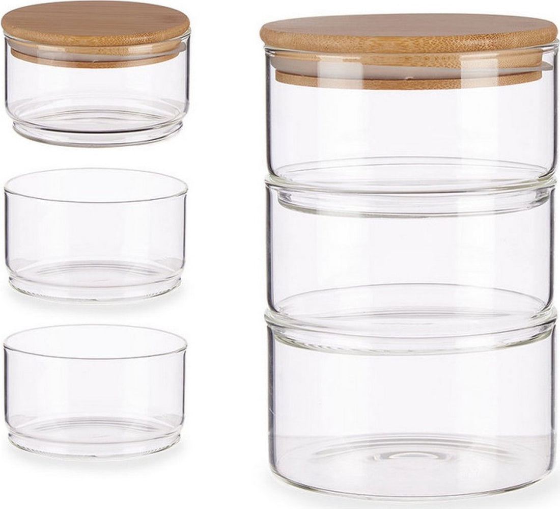 Boîte de conservation Transparente Bambou Verre borosilicate (1200 ml)