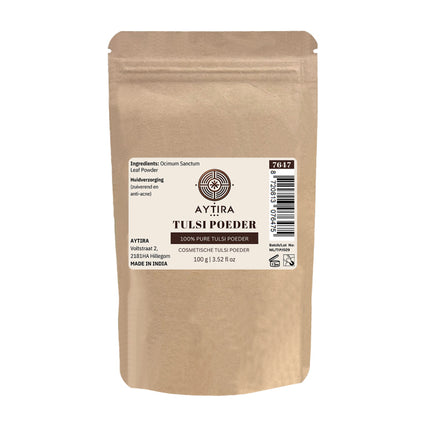 AYTiRA Tulsi Poeder – 100% Puur – Natuurlijke Huidzuivering & Anti-Acne – 100g