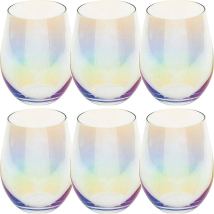 Set van 6x stuks tumbler glazen parelmoer Fantasy 540 ml