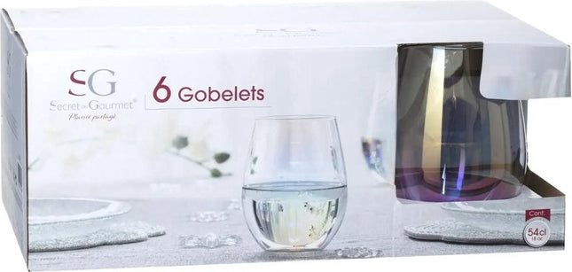 Set van 6x stuks tumbler glazen parelmoer Fantasy 540 ml