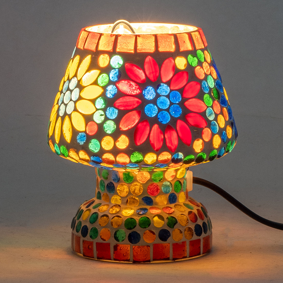 Lampe de table turque marocaine en mosaïque, en forme de champignon