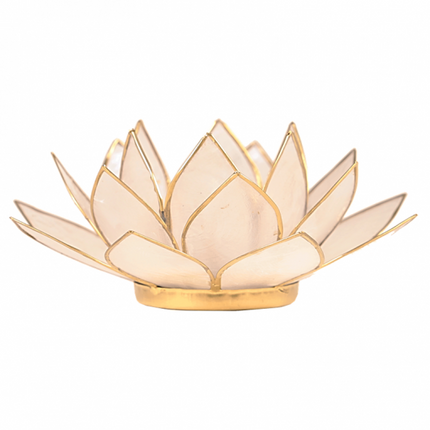 Lotus sfeerlicht naturel goudrand