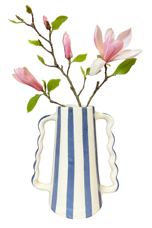 Handmade Ceramic Vase with Double Handle – 25 cm