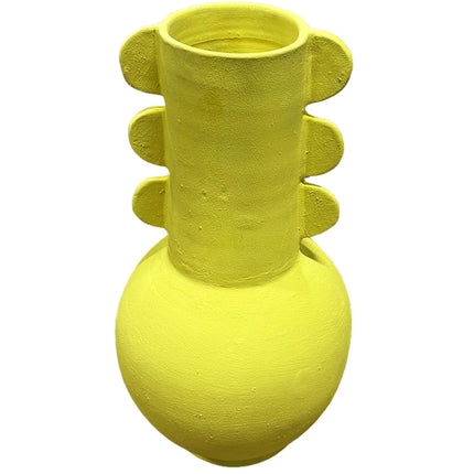 Laayoune aardewerk vaas geel  40 cm