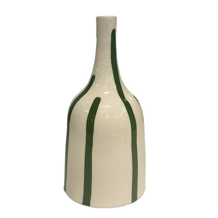 Flesvaas wit groen handmade