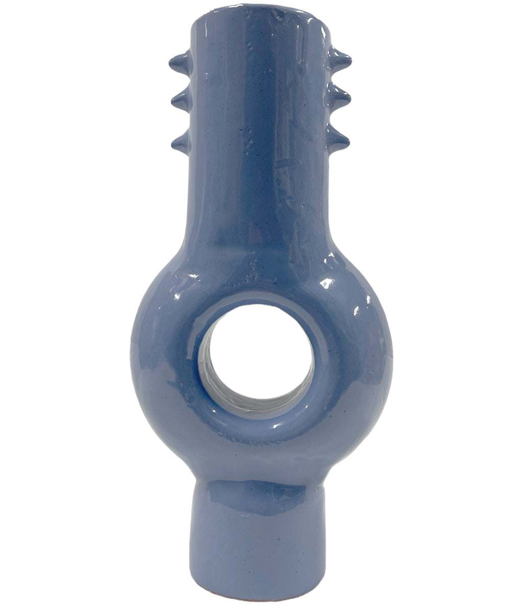 Moroccan ceramic vase, spiked ring