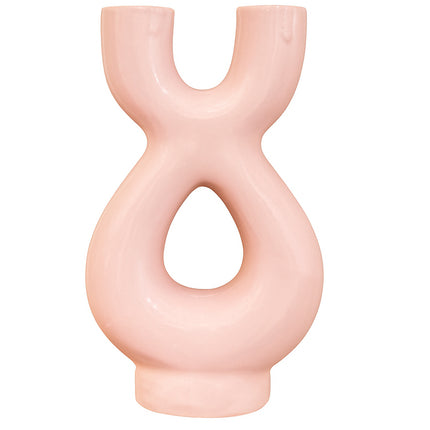 Keramieken Sculptuurvaas Dubbel – 36 cm – Modern Design in Diverse Kleuren