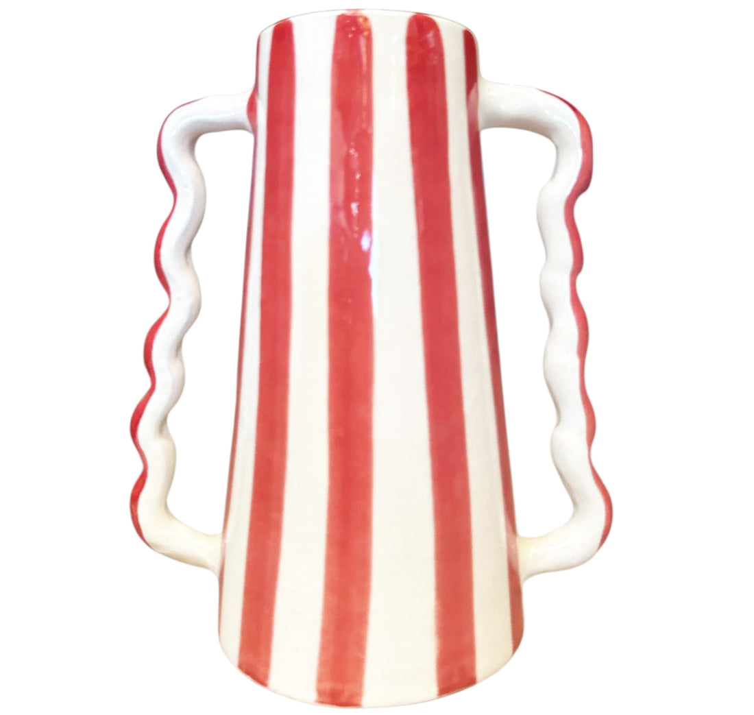 Handmade Ceramic Vase with Double Handle – 25 cm