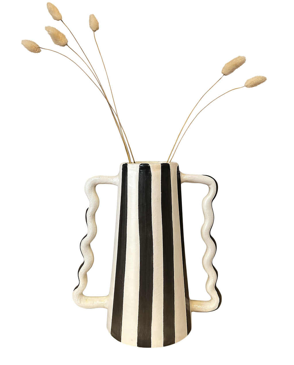 Handmade Ceramic Vase with Double Handle – 25 cm