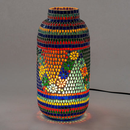 Vaasvormige mozaïek tafellamp veelkleurig - 38 cm