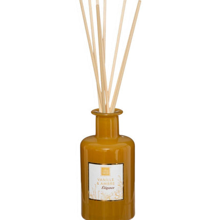 Vanille en Amber geurverspreider 200 ml met 8 rotanstokjes