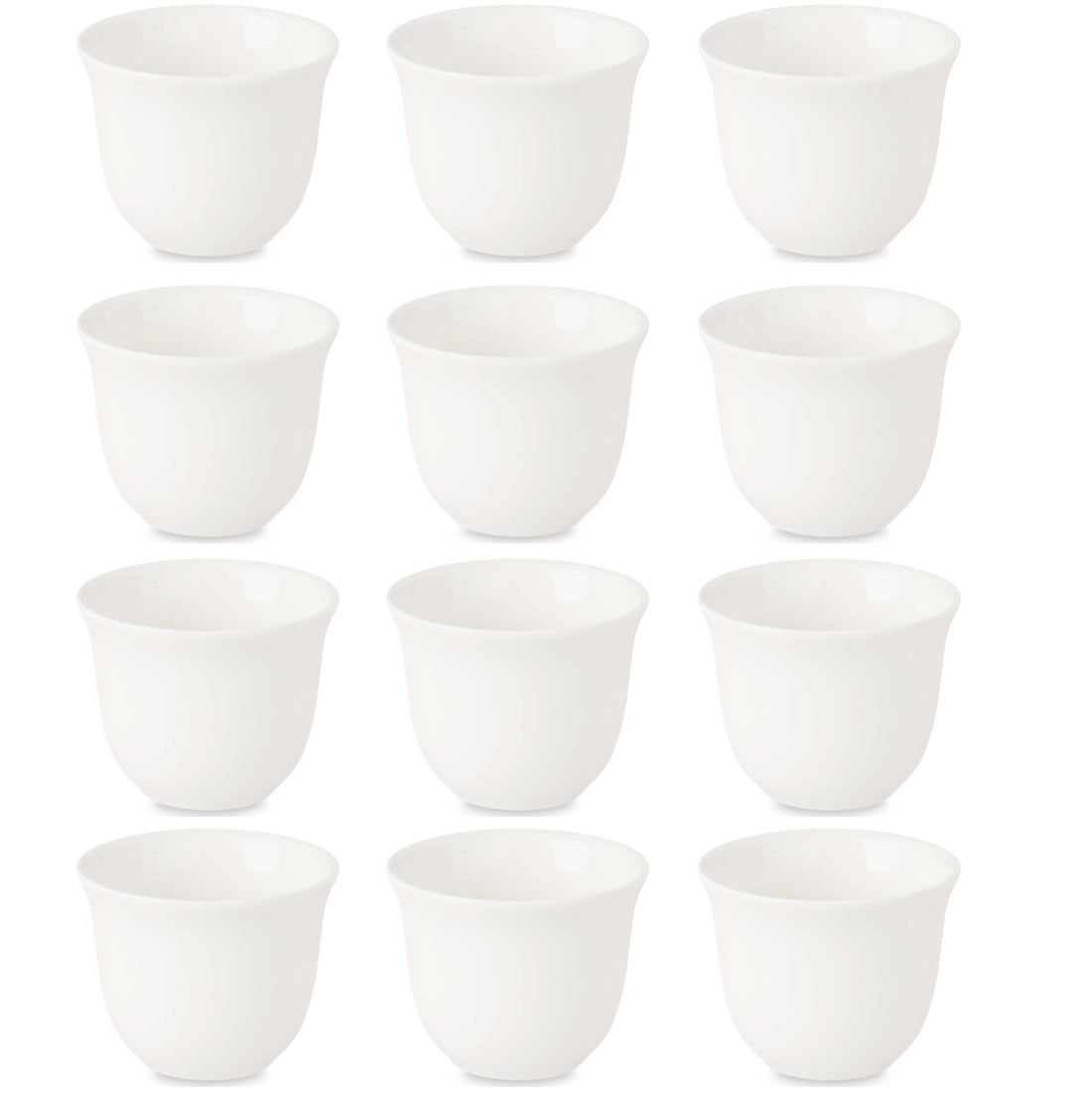 Set of 12 Porcelain Teacups - 120 ml