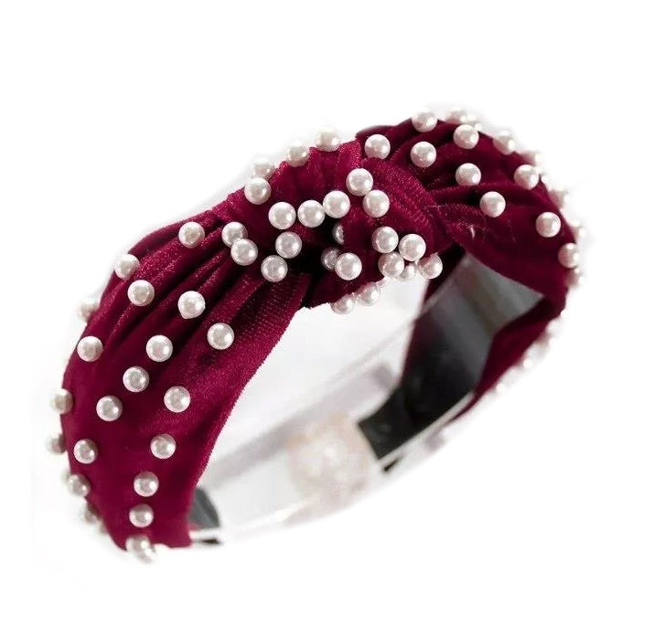Bandeau turban élastique avec perles