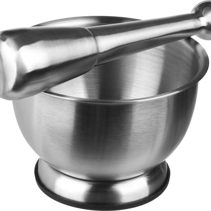 Vijzel met stamper RVS D12 x H8 cm - Kruiden maler
