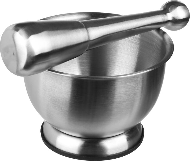 Vijzel met stamper RVS D12 x H8 cm - Kruiden maler